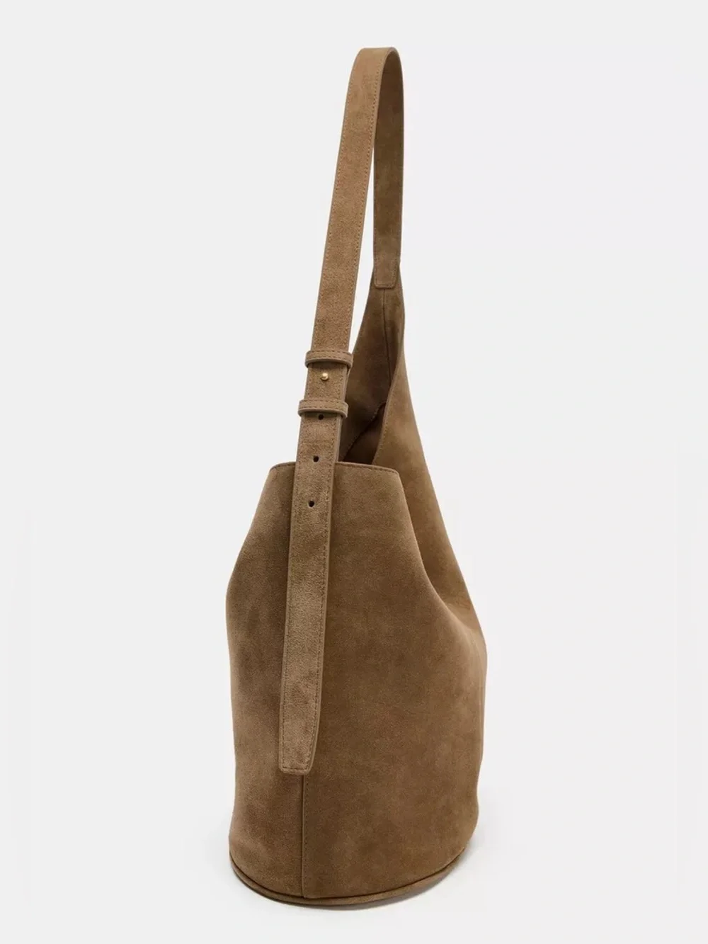 ZARA ASYMMETRIC LEATHER BUCKET BAG